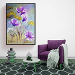 Modern Style Purple Flowers Canvas